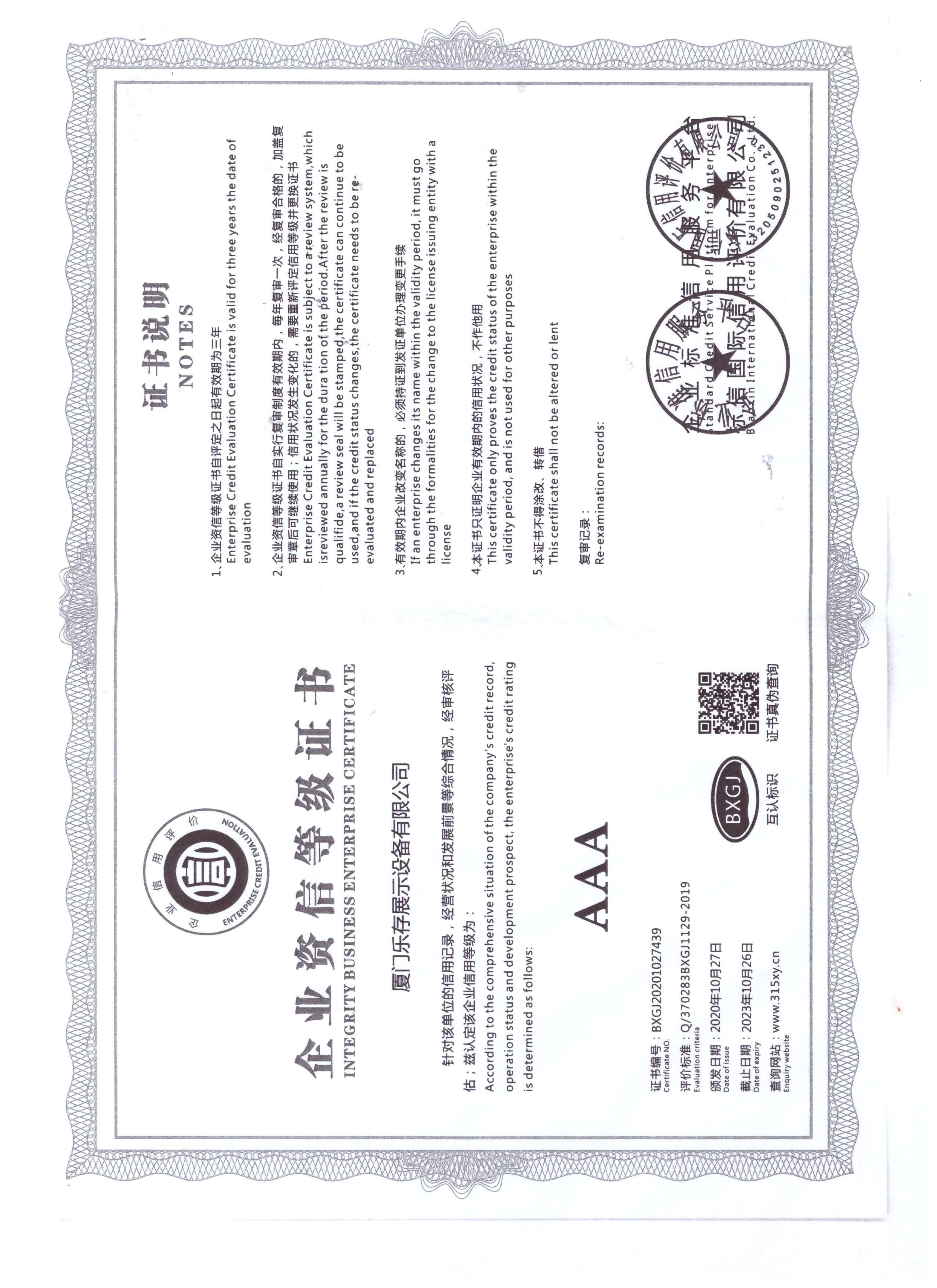 3A Certificate