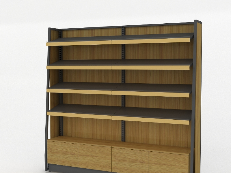 Steel-and-Wood Bread Display Rack