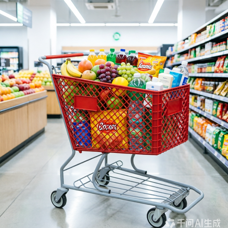 New Shopping Cart + Plastic Basket