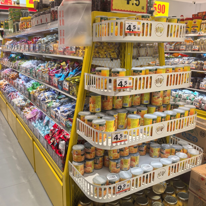 Bulk food display racks for retail stores