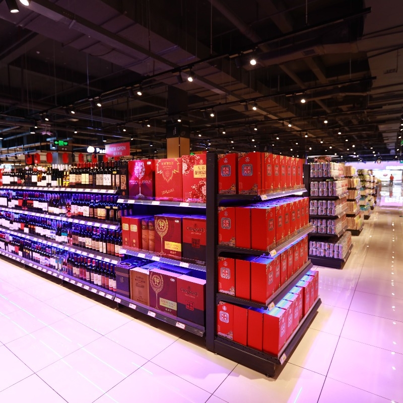 Red wine section shelving