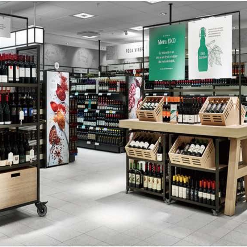 Red wine section shelving
