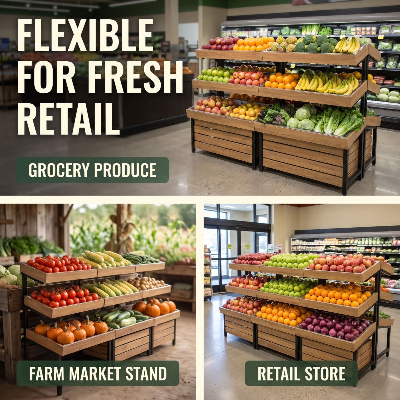 Stand de Frutas e Vegetais (3-Tier)