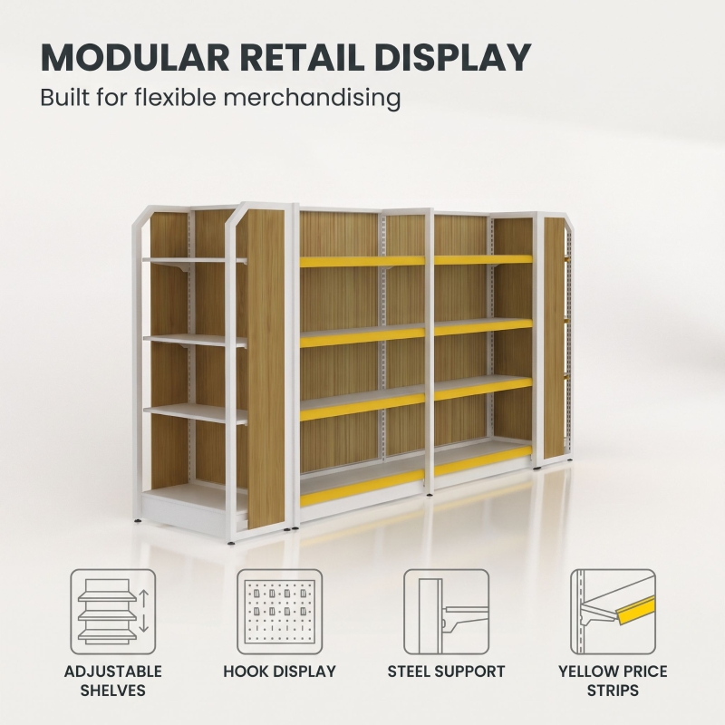 Island-style central display shelving
