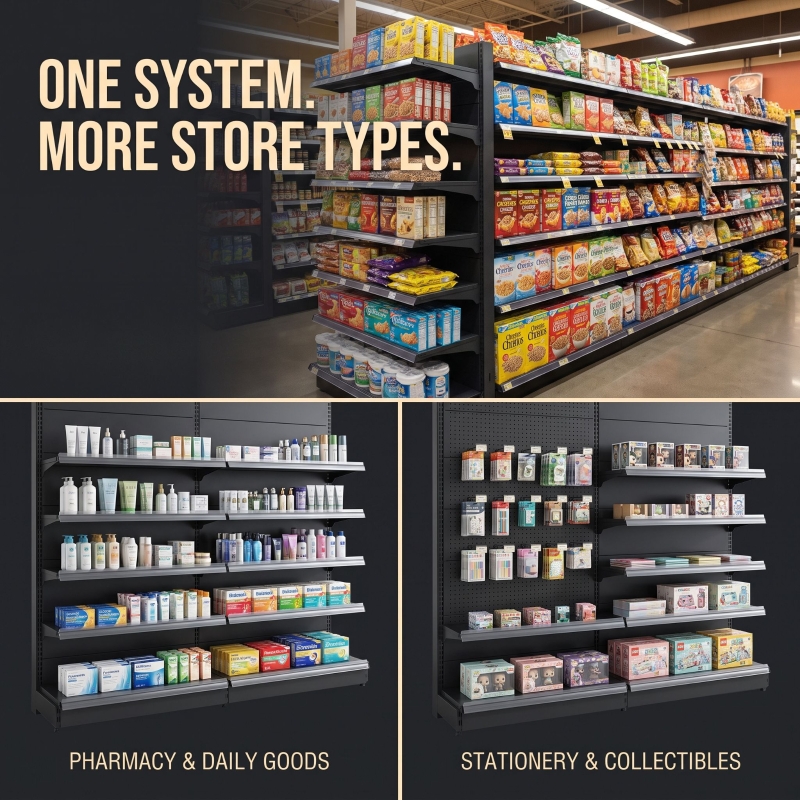 Single-sided shelving unit