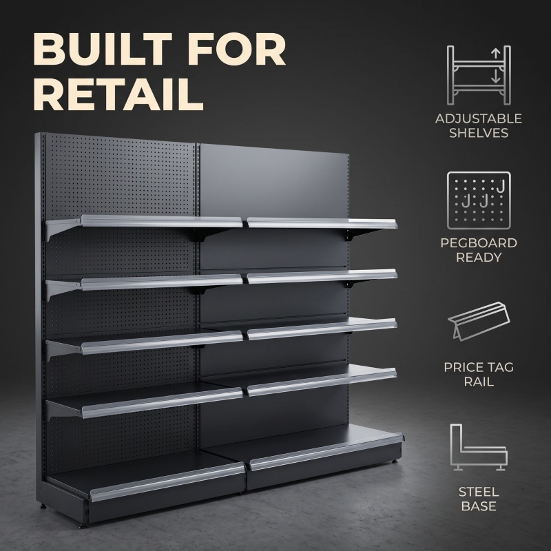 Single-sided shelving unit
